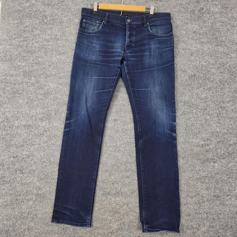 Prada Jeans Mens 34 Dark Wash Blue Tapered Fit Slim Stretch Casual Luxury Work